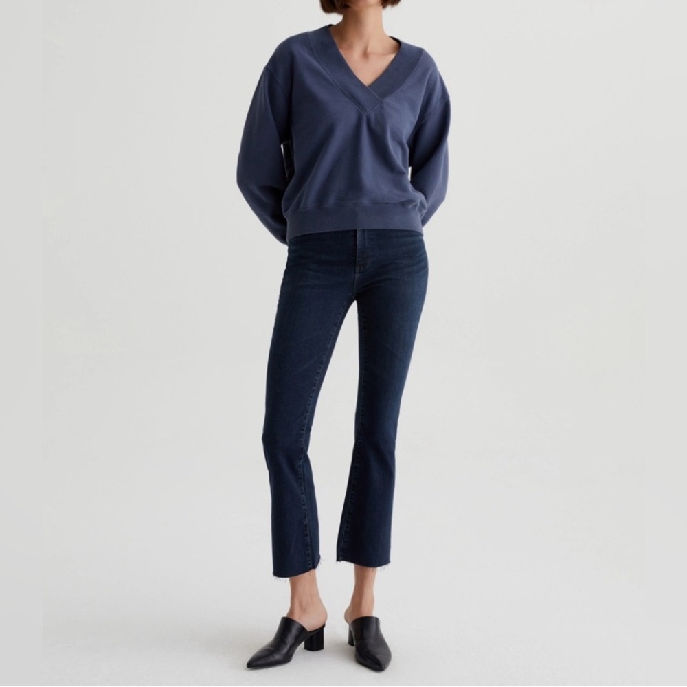 NWT AG Adriano Goldschmied Denim Farrah Boot Crop in Modern Indigo Sz 26 $215